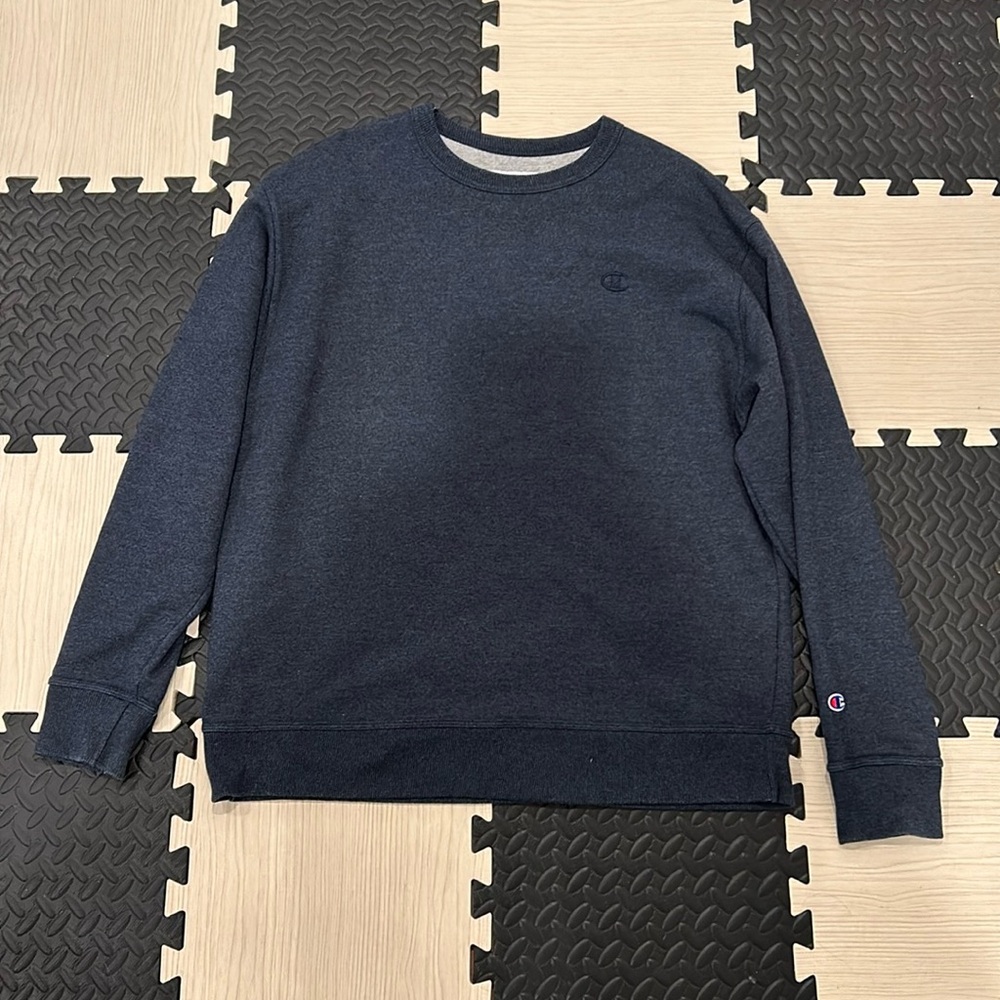 Champion Mens Blue Basic Logo Pull Over Sweatshirt - image 1